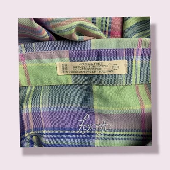 FoxCroft Women'sMulti- Color New Wrinkle Free Plaid Shirt.Plus Size 1X - Picture 4 of 12